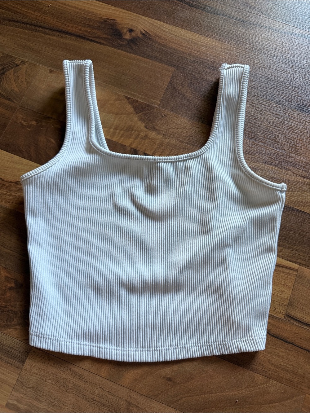 wild fable white Ribbed Square-Neck Crop Tank